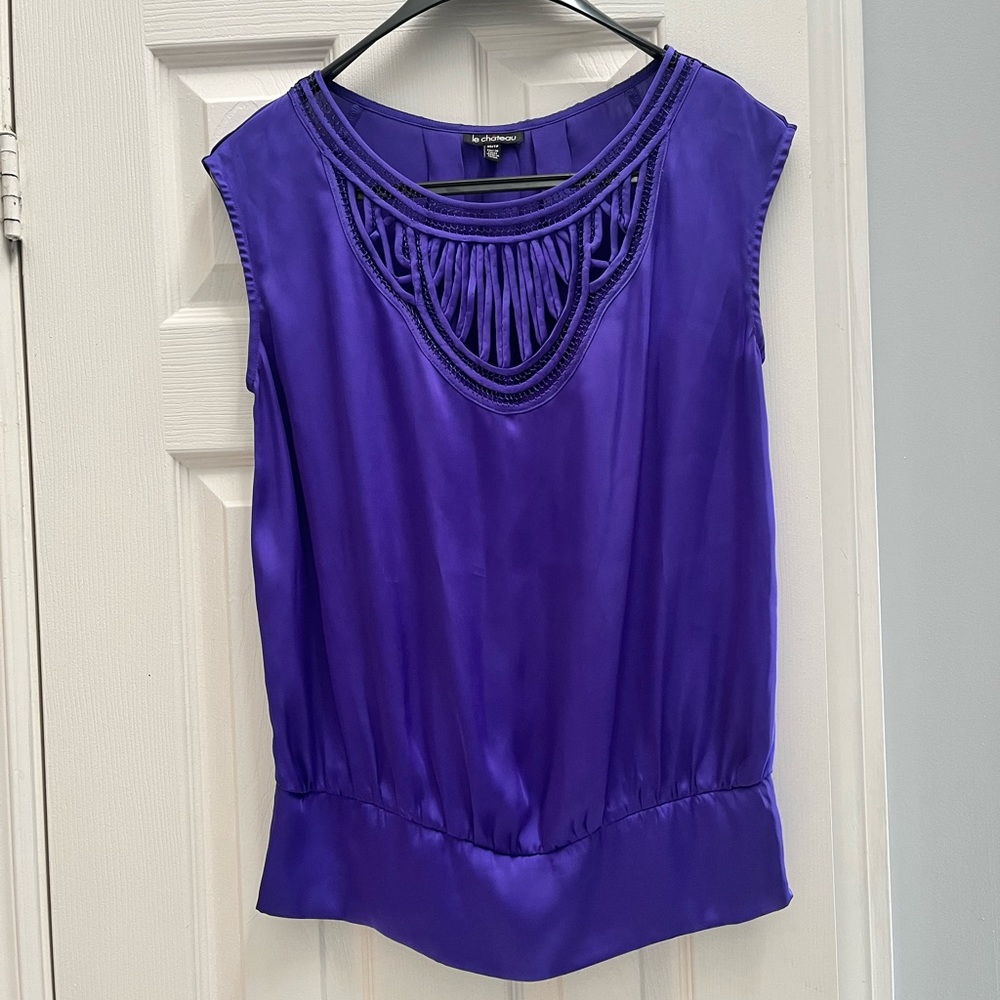Purple Sleeveless Blouse